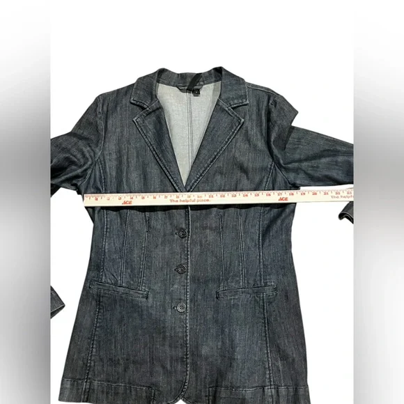 From Nine West Jeans denim 3 button front blazer - Picture 11 of 12